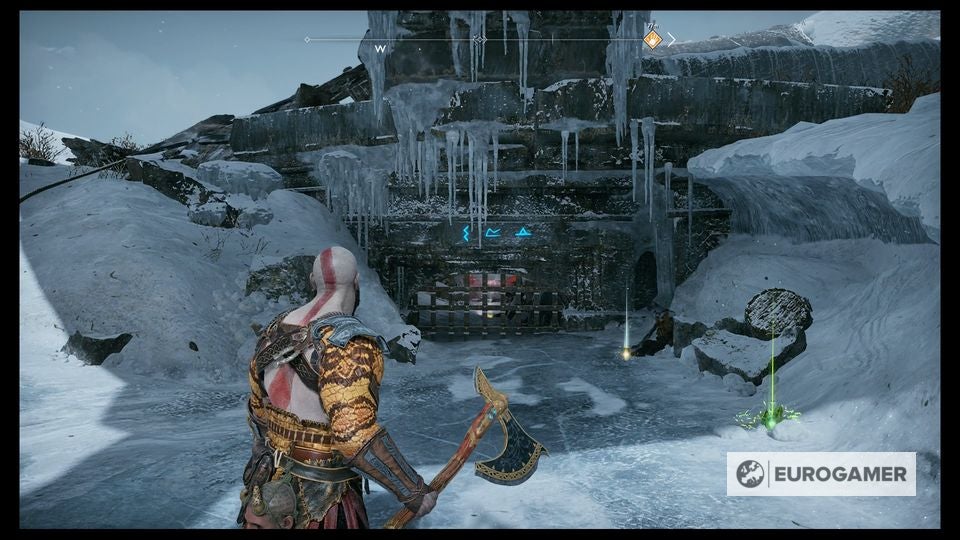 God of War Thamur's Corpse puzzle solutions, Frozen Lake, Head of Thamur